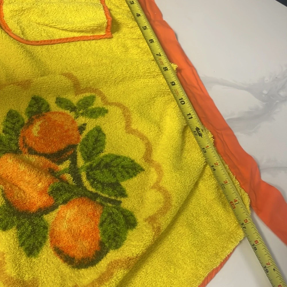 Kitchen Terry Cloth Half Apron, Bright Fruit Theme - Vintage